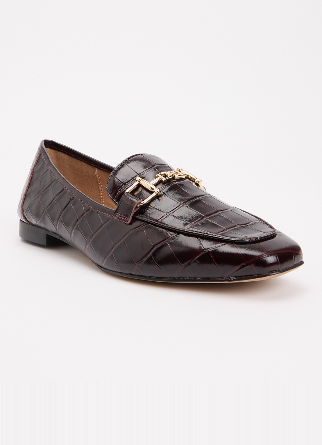 Dune London Grained loafer - voorkant bordeauxrood