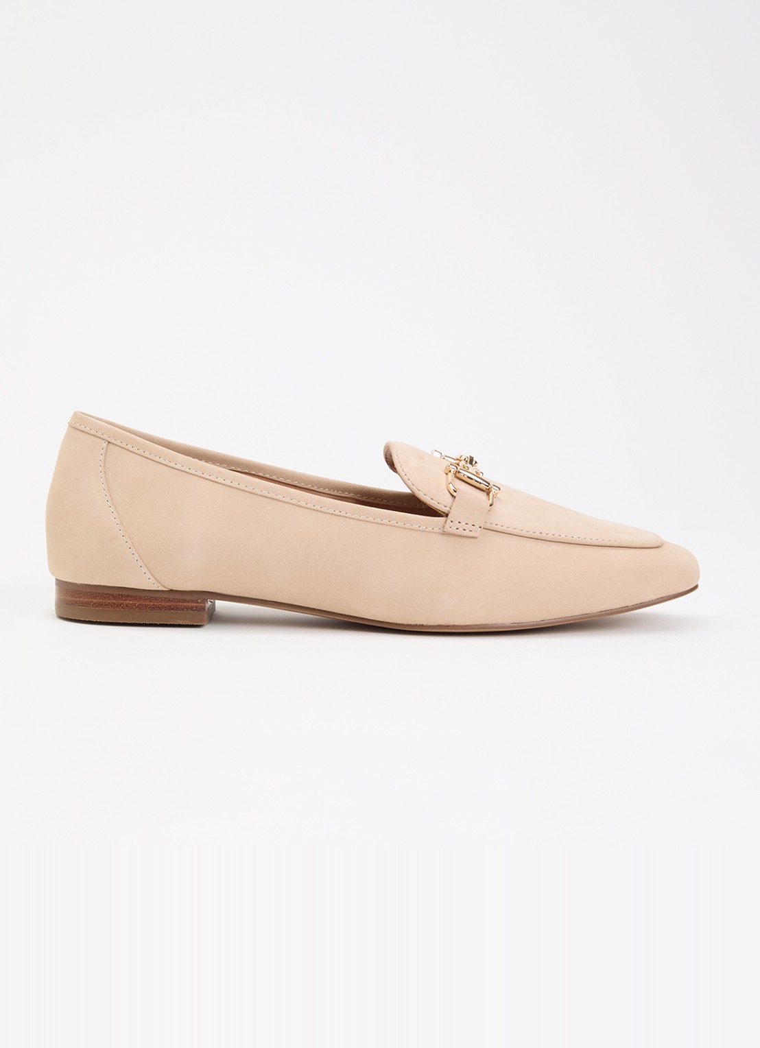 Dune London Grained loafer - voorkant beige