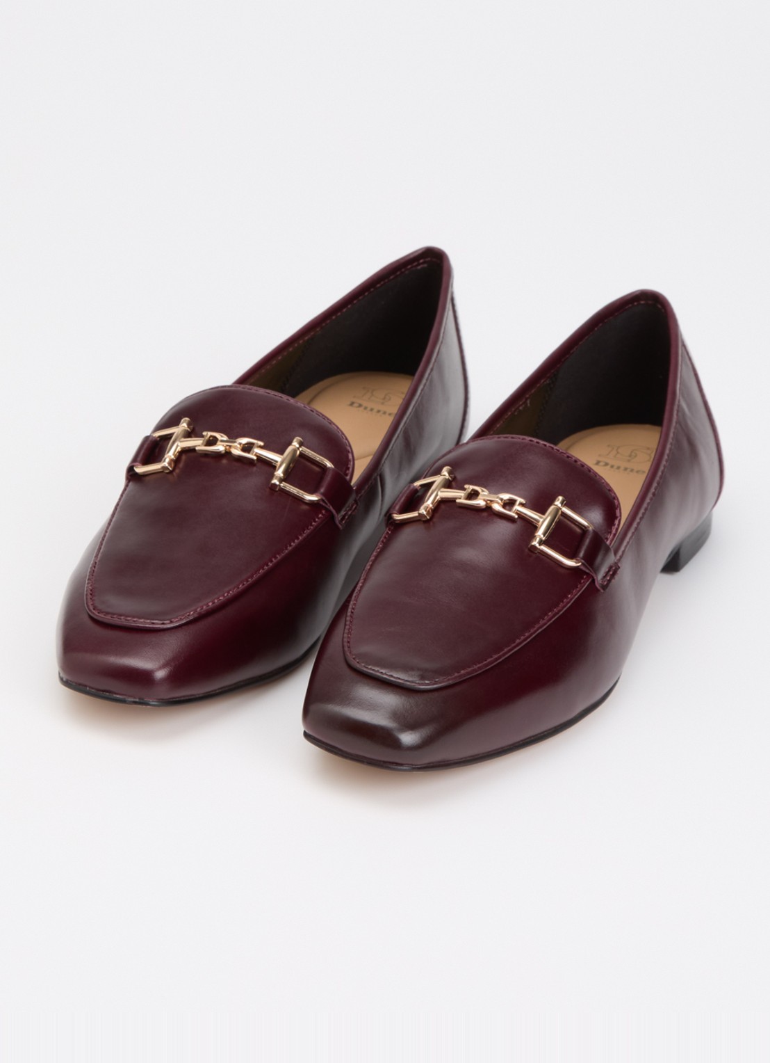 Dune London Grained loafer - detail 2 roodbruin