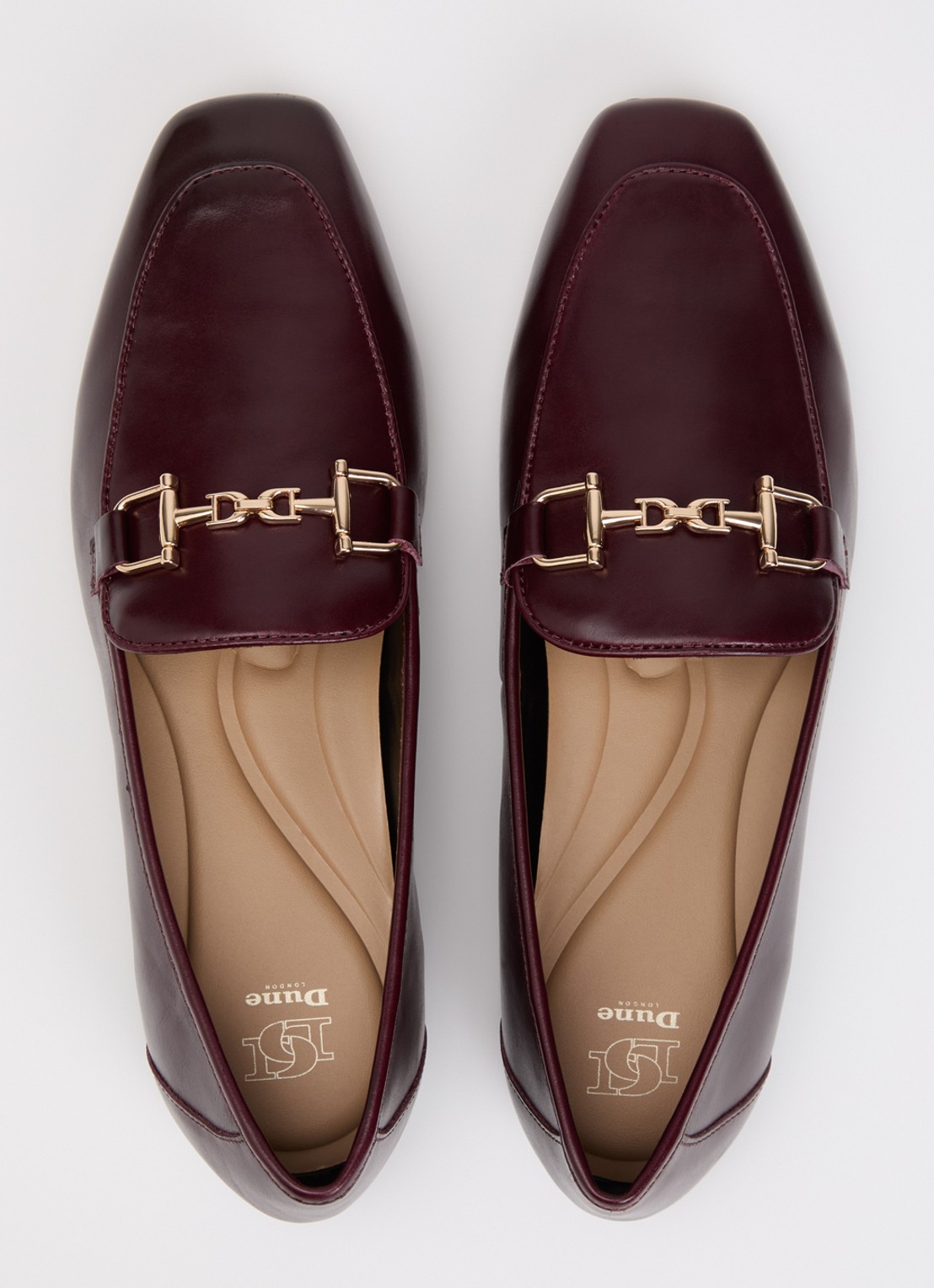Dune London Grained loafer - detail 3 roodbruin