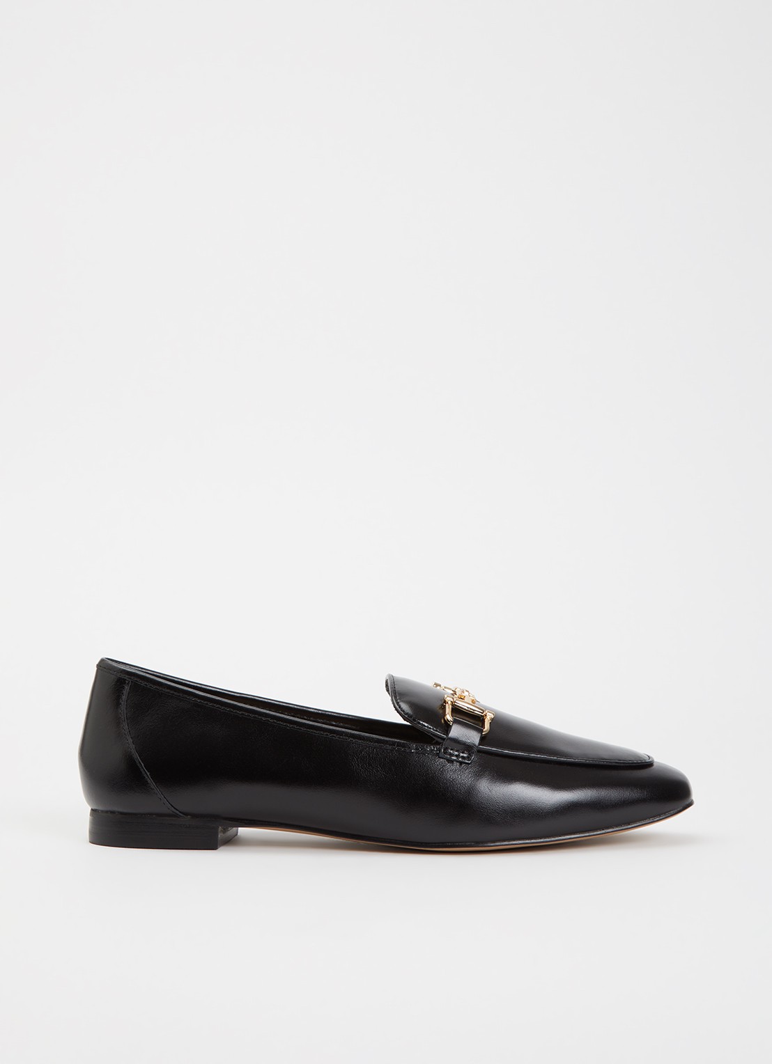 Dune London Grained loafer - voorkant diepzwart