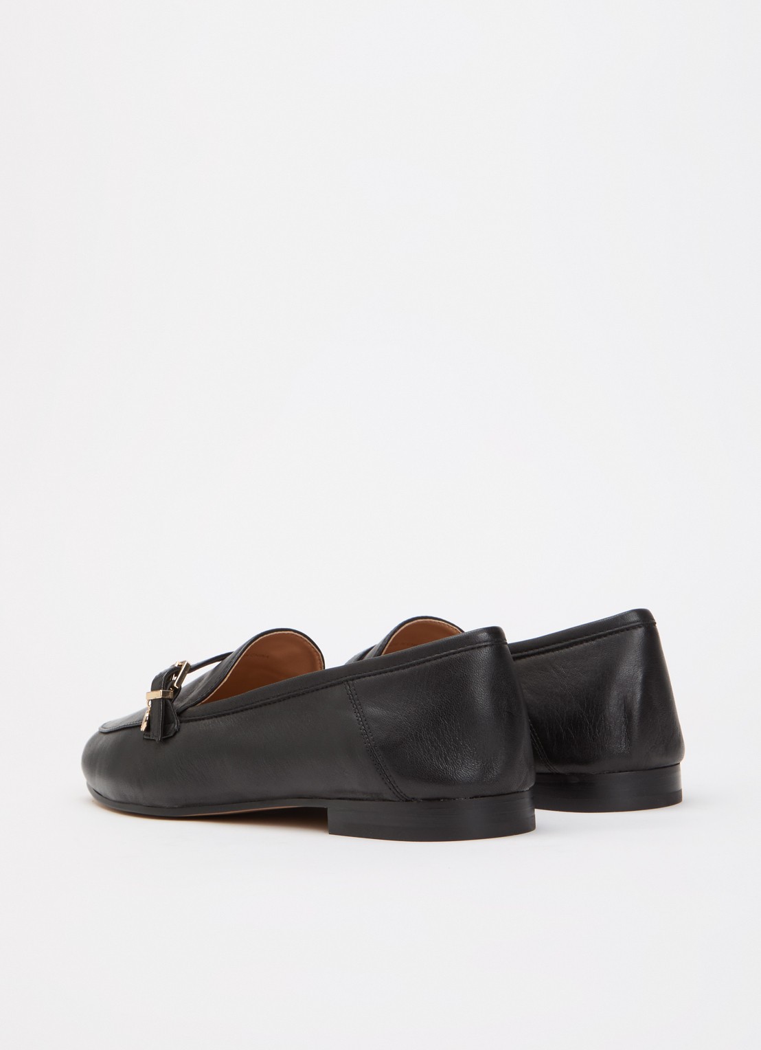 Dune London Greya loafer van leer met gespdetail - achterkant 5 zwart