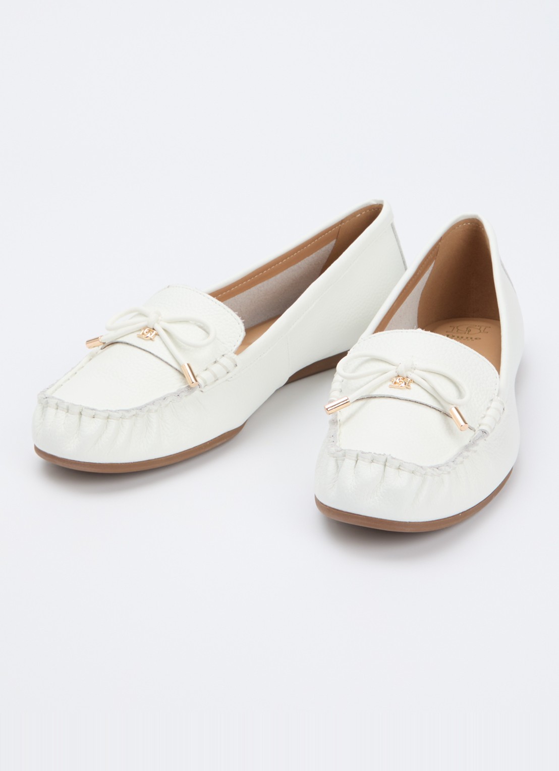 Dune London Grier mocassin van leer - detail 3 wit