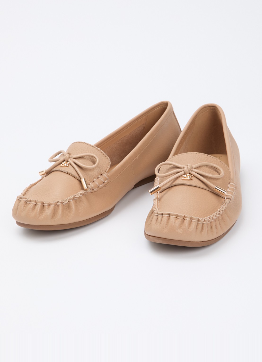 Dune London Grier mocassin van leer - detail 3 donkerbeige