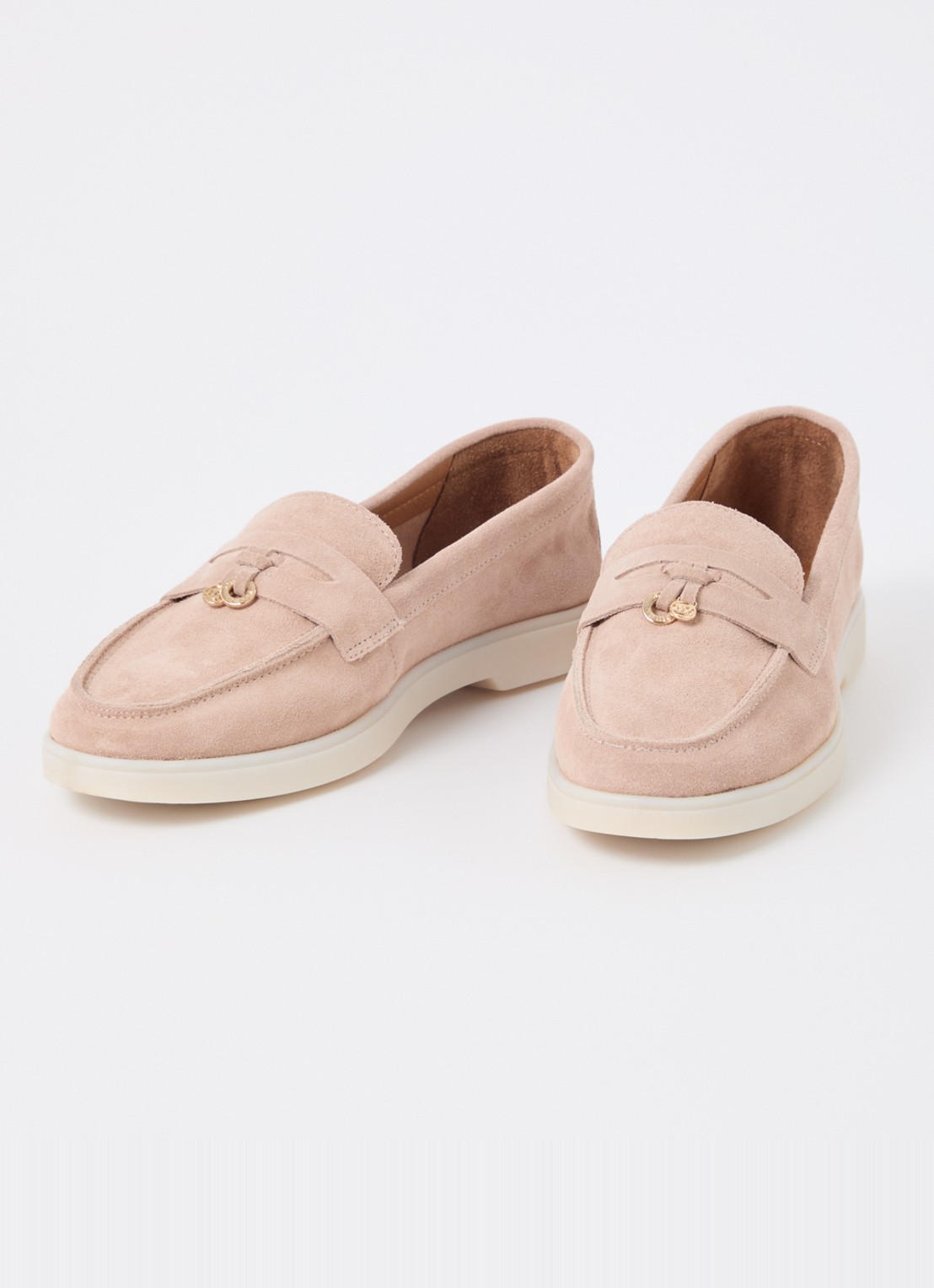 Dune London Grinning loafer van suède - detail 3 oudroze