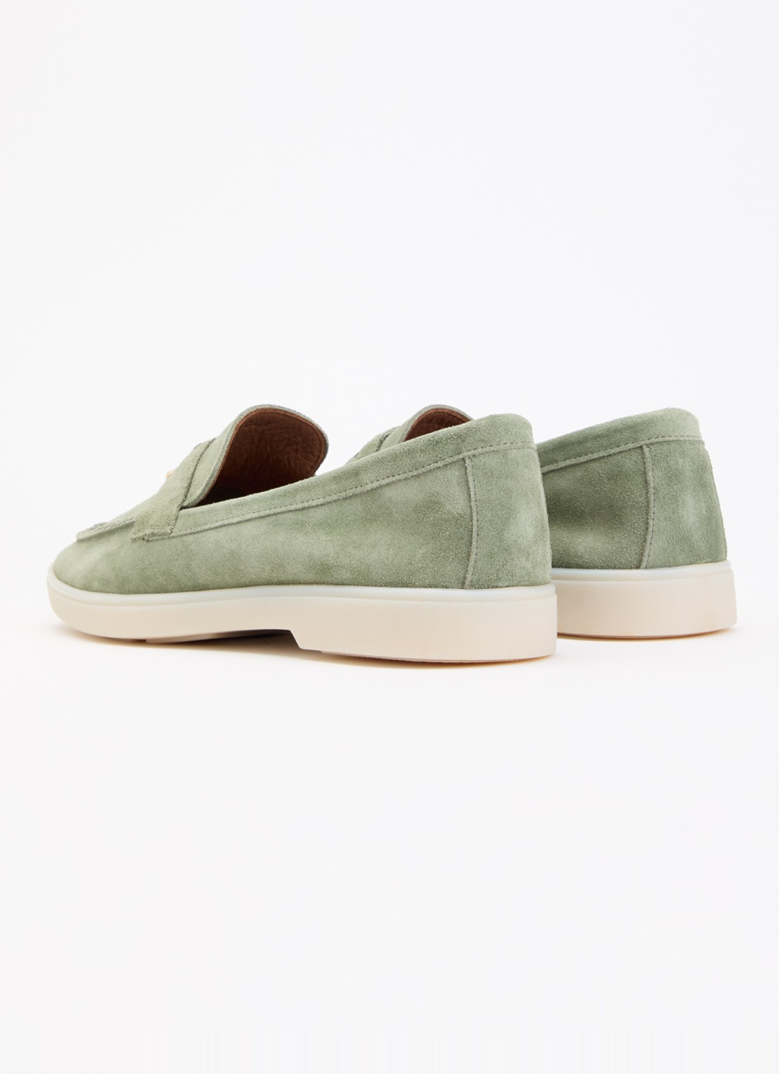 Dune London Grinning loafer van suède - achterkant 5 groen