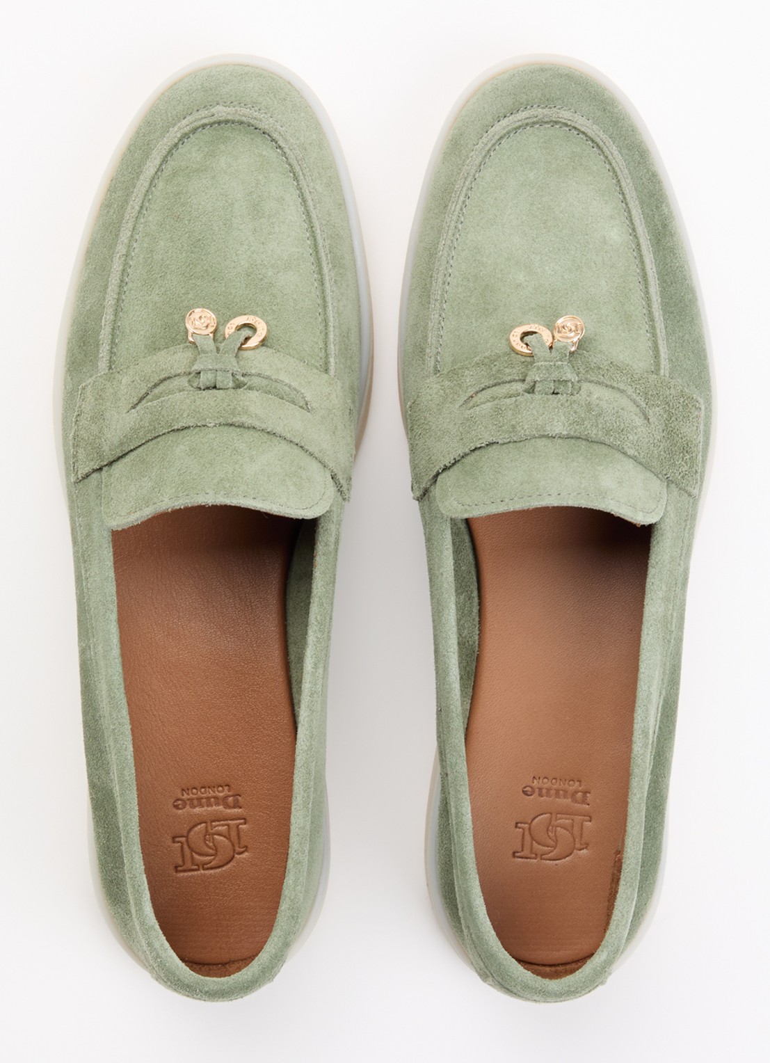 Dune London Grinning loafer van suède - detail 3 groen