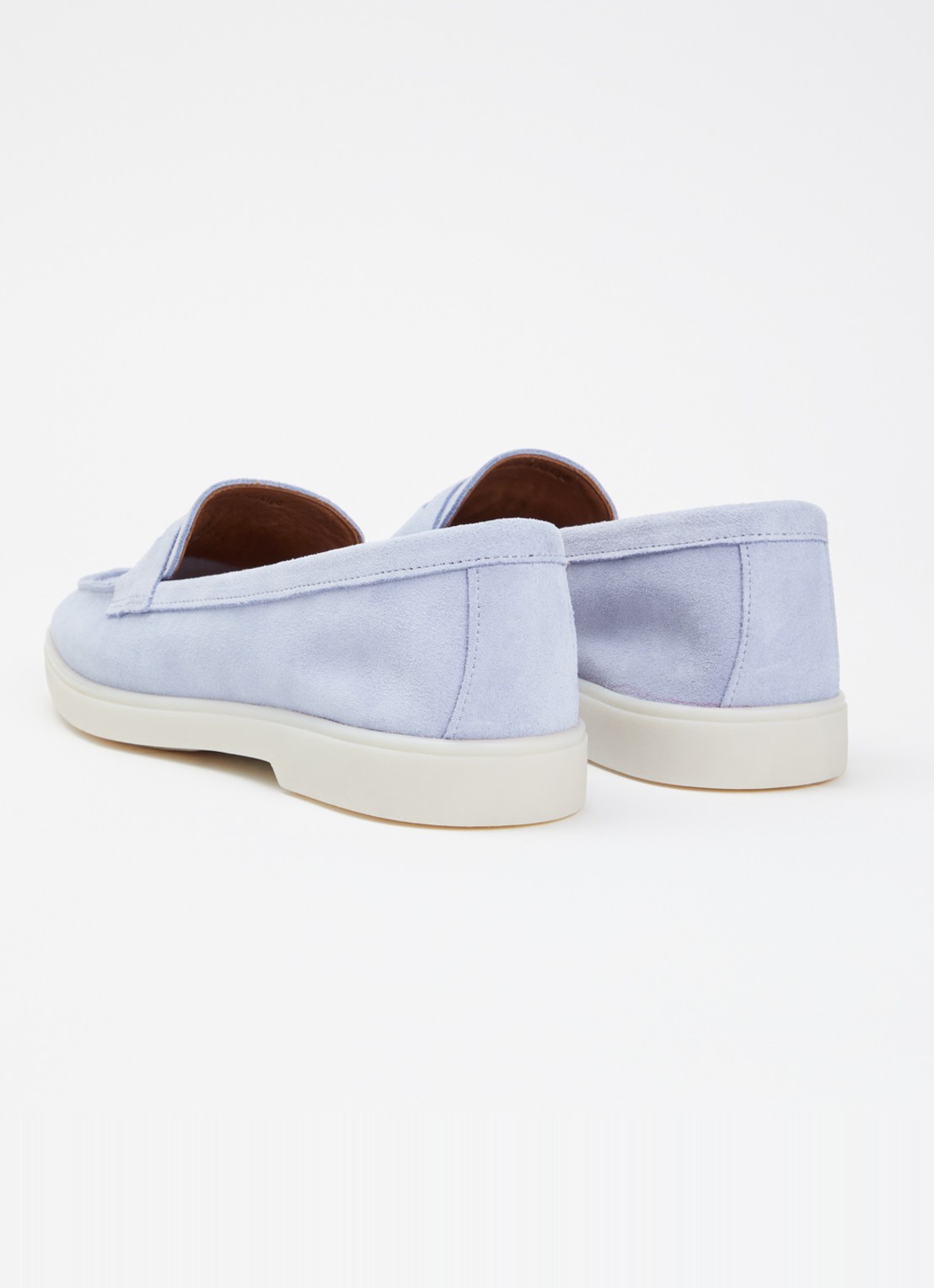 Dune London Grinning loafer van suède - achterkant 5 lichtblauw