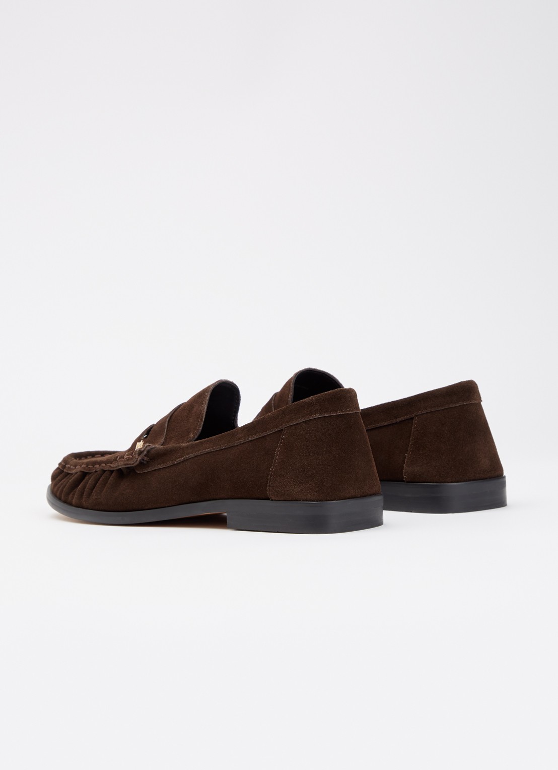 Dune London Grisella loafer van leer - achterkant 5 donkerbruin
