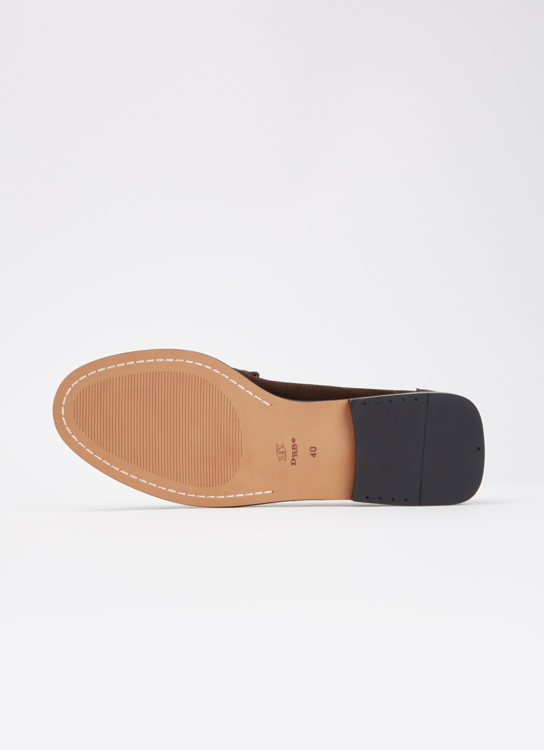 Dune London Grisella loafer van leer - detail 4 donkerbruin