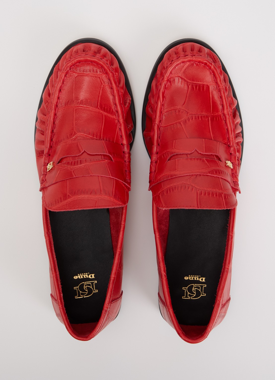 Dune London Grisella loafer van leer - detail 2 rood