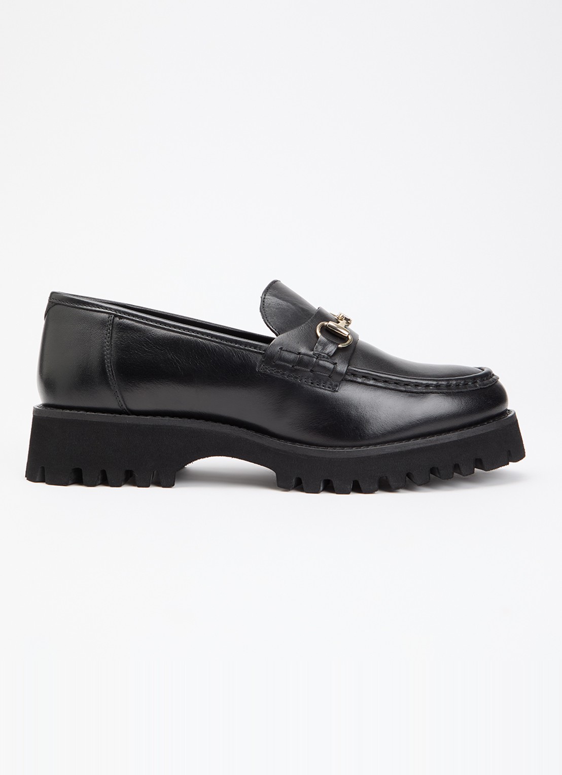 Dune London Grissinis T loafer van leer - voorkant 5 zwart