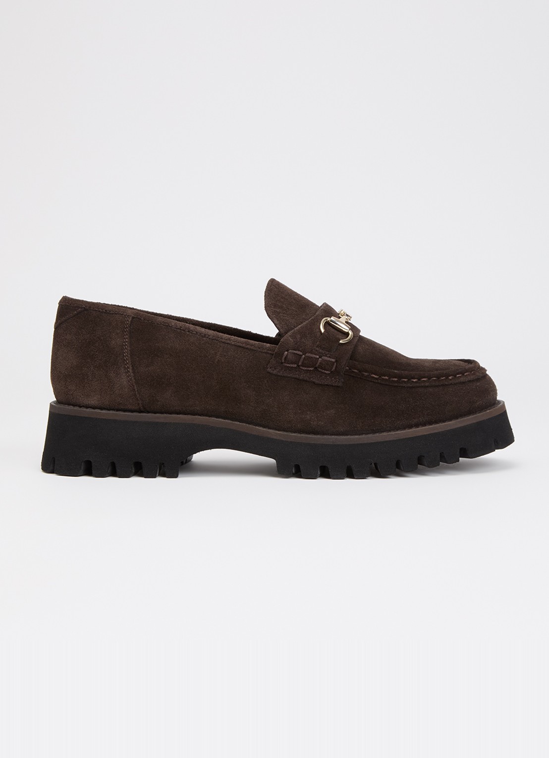 Dune London Grissinis T loafer - voorkant 5 donkerbruin