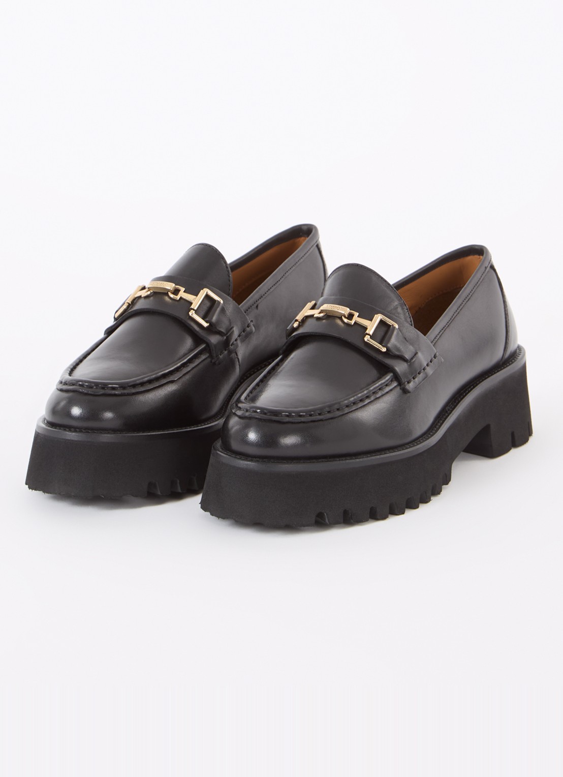 Dune London Groundbreaking loafer van leer - detail 2 zwart