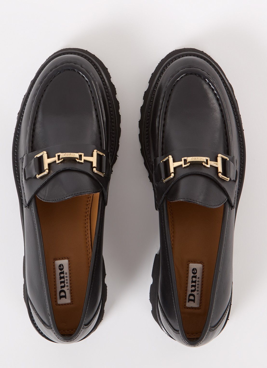 Dune London Groundbreaking loafer van leer - detail 3 zwart