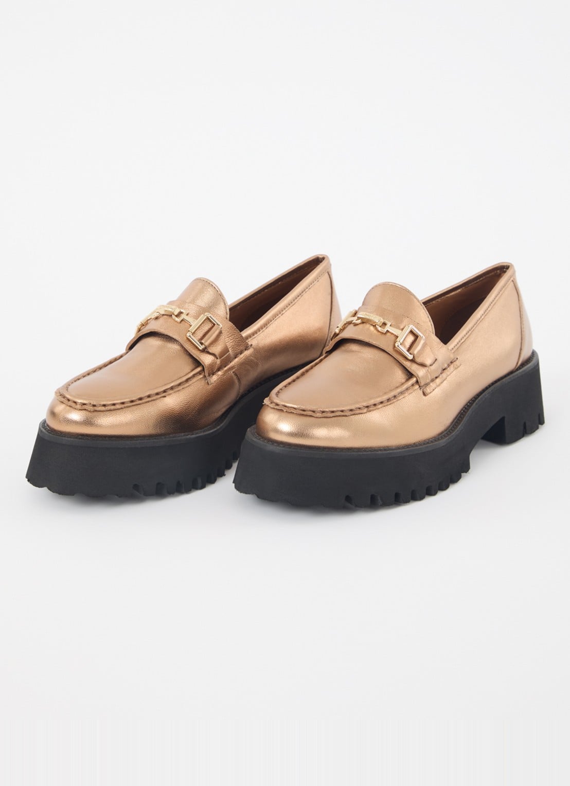 Dune London Groundbreaking loafer van leer - detail 3 brons