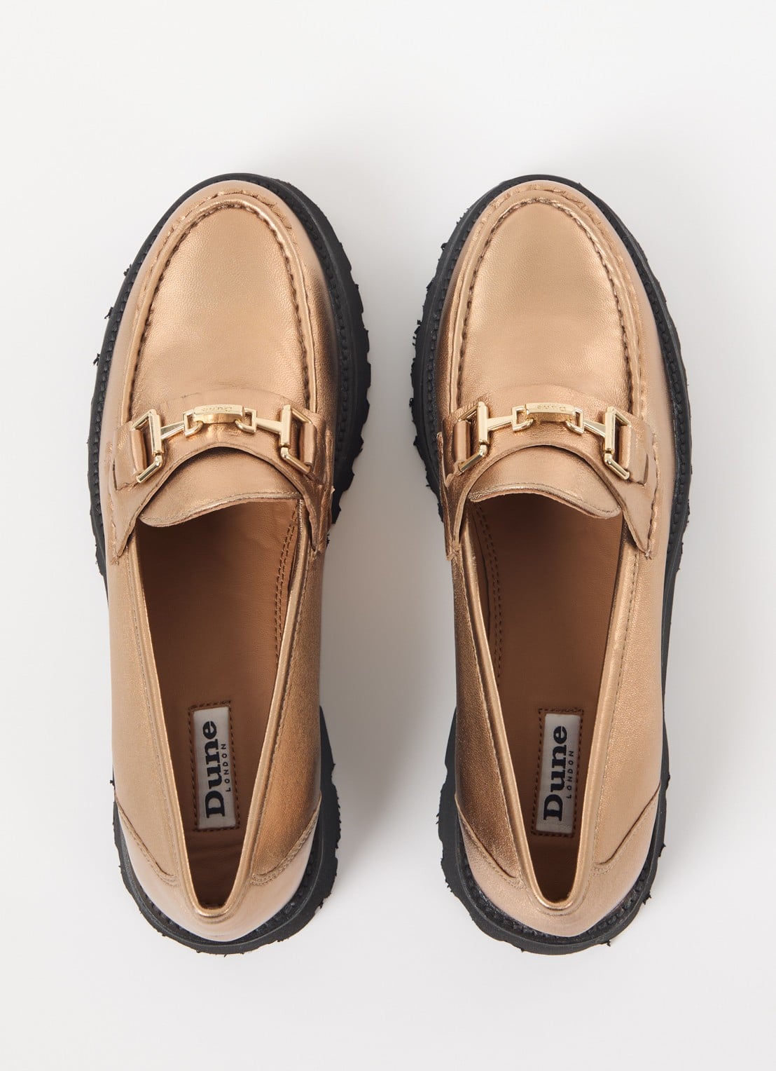 Dune London Groundbreaking loafer van leer - detail 4 brons