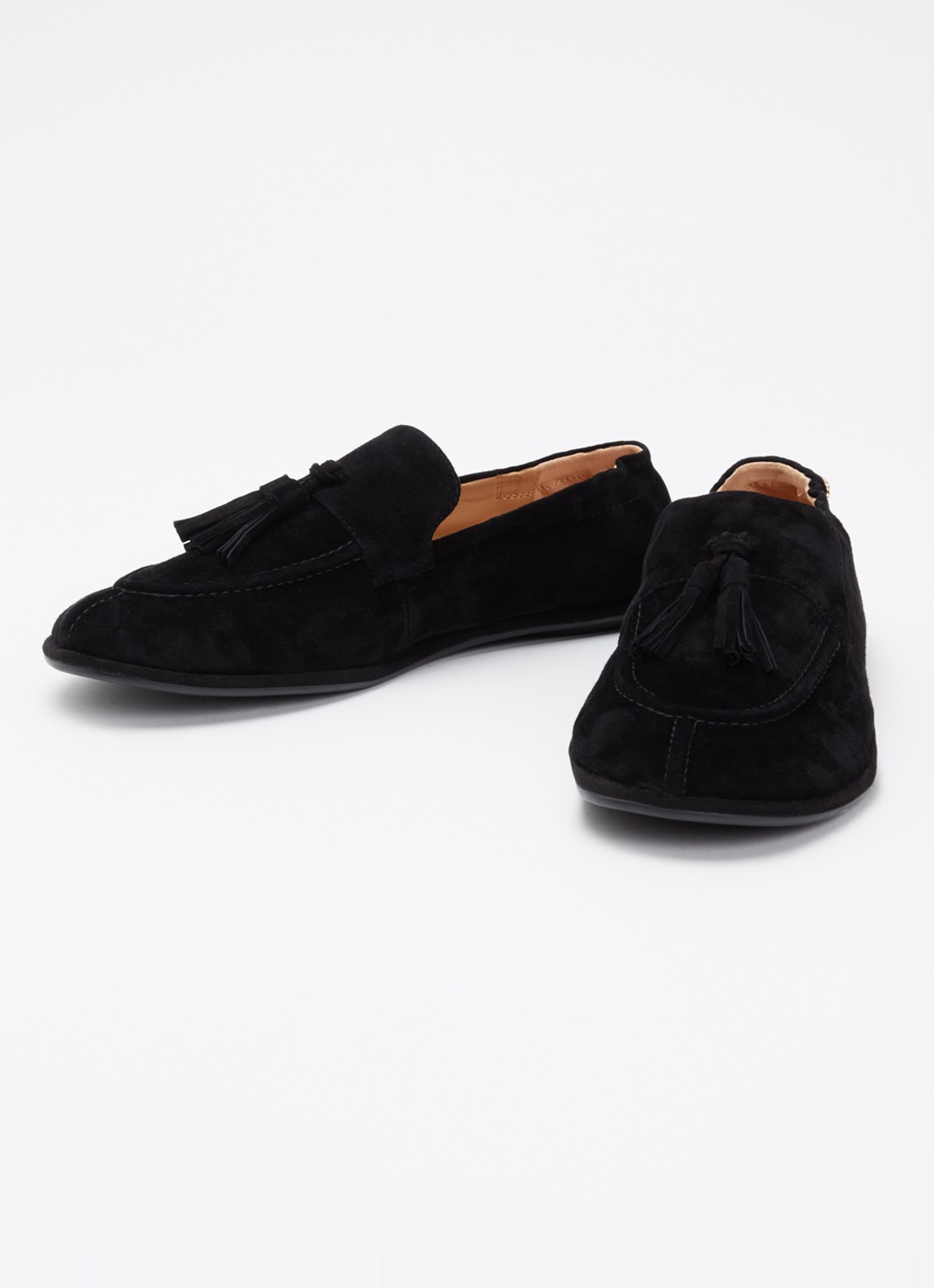 Dune London Grounding loafer van suède - voorkant 3 zwart