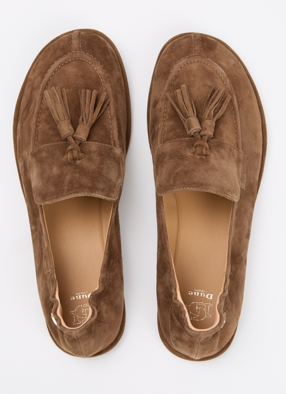 Dune London Grounding loafer van suède - detail 4 cognac