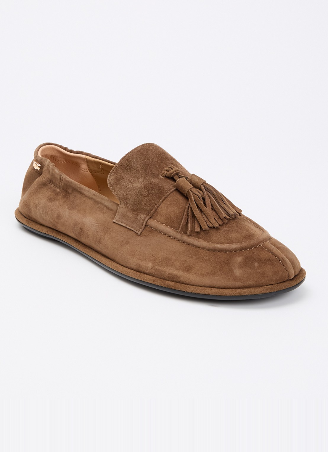 Dune London Grounding loafer van suède - voorkant 2 cognac