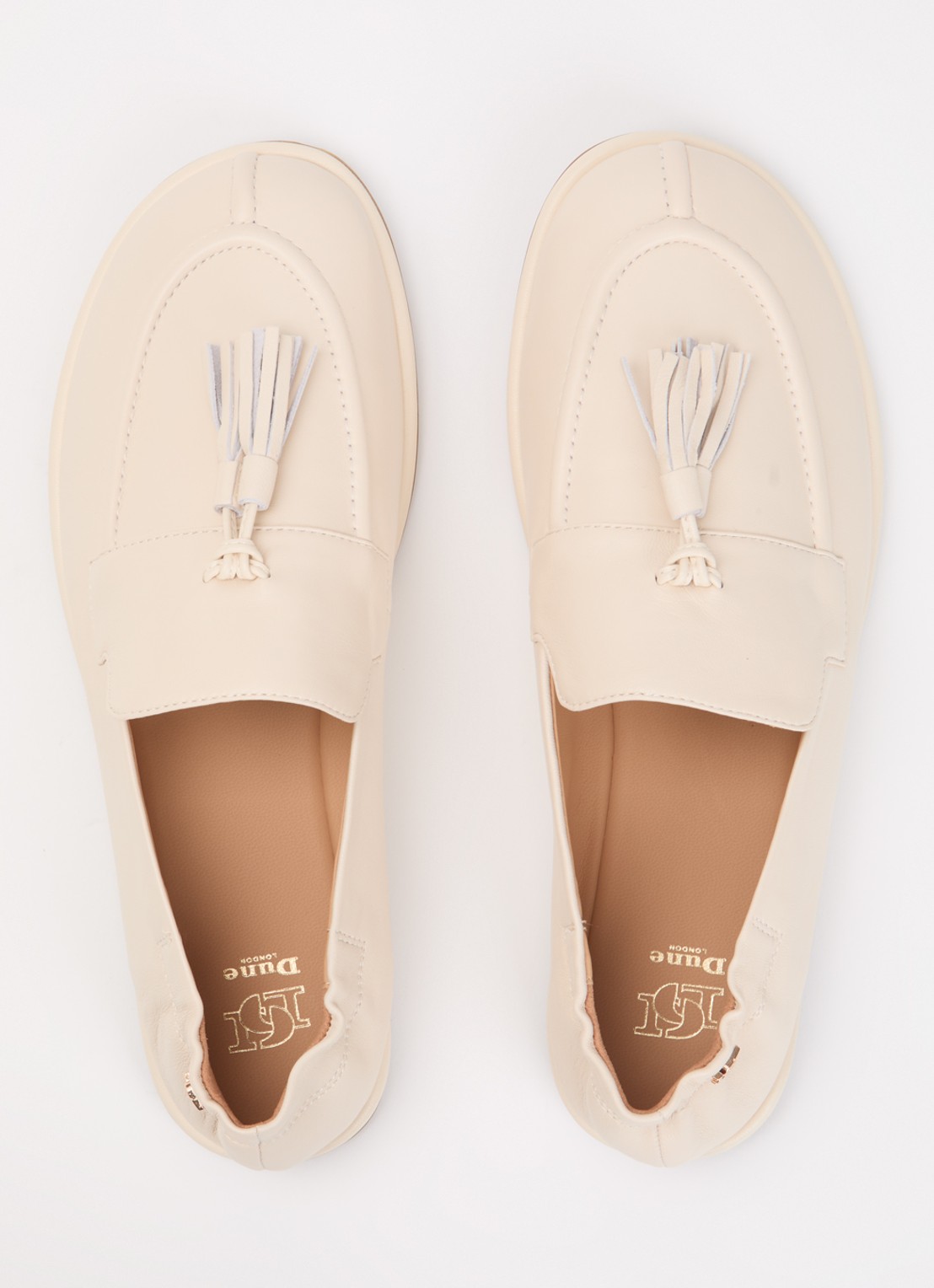 Dune London Grounding loafer van suède - detail 3 creme
