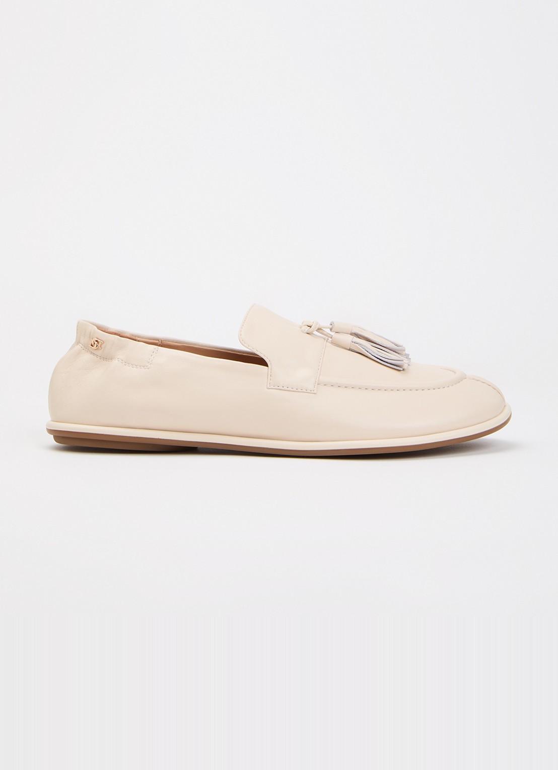 Dune London Grounding loafer van suède - voorkant 5 creme