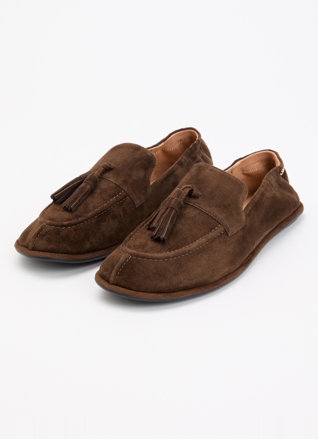 Dune London Grounding loafer van suède - detail 3 donkerbruin