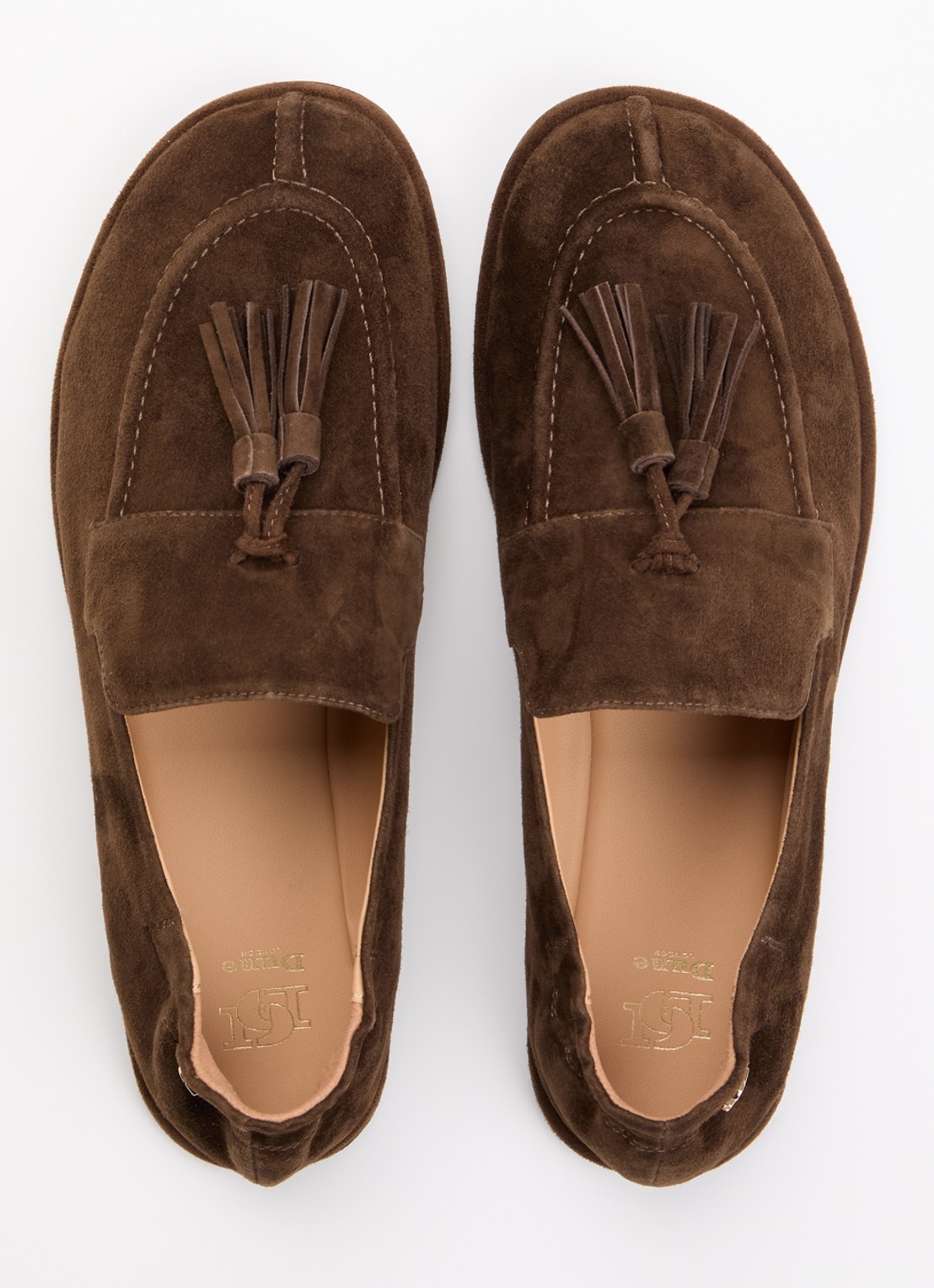 Dune London Grounding loafer van suède - detail 4 donkerbruin