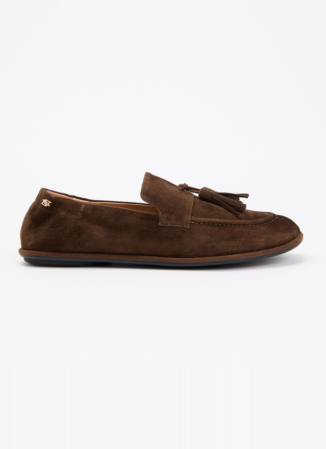 Dune London Grounding loafer van suède - voorkant 2 donkerbruin