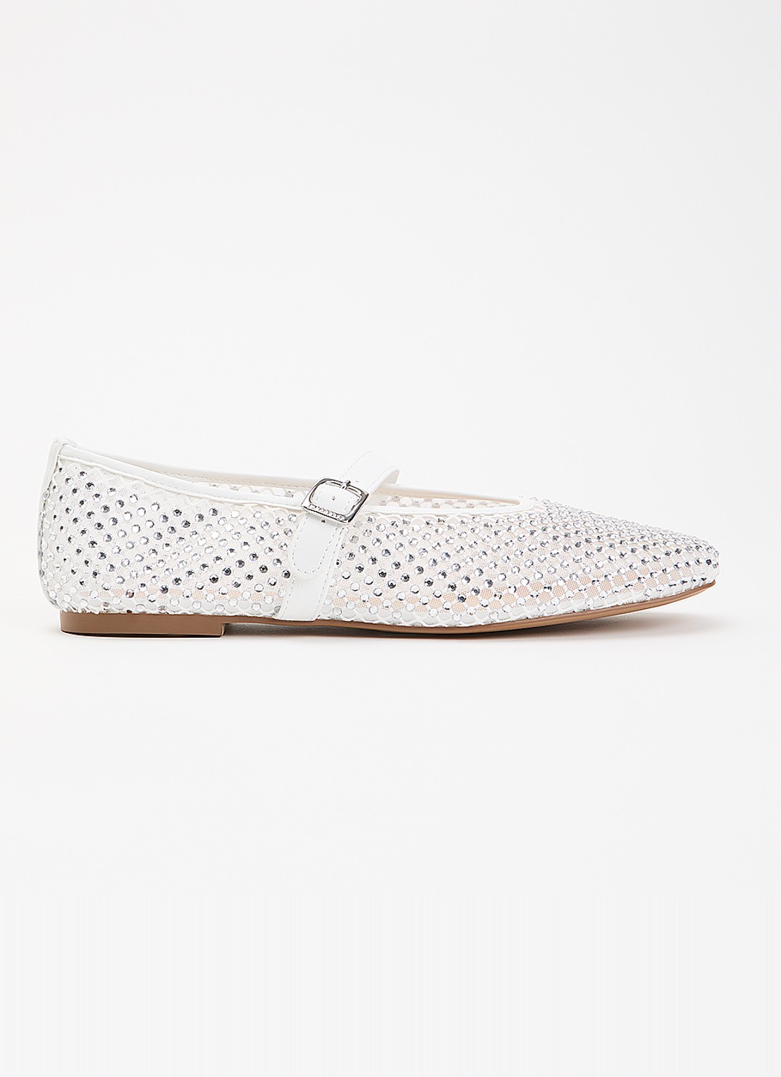 Dune London Haislee ballerina met gestrikt detail - voorkant 2 wit