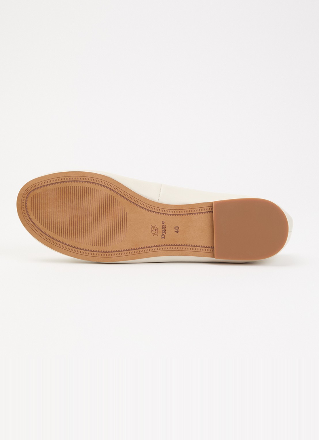 Dune London Hali ballerina van leer met strikdetail - detail 4 gebroken wit