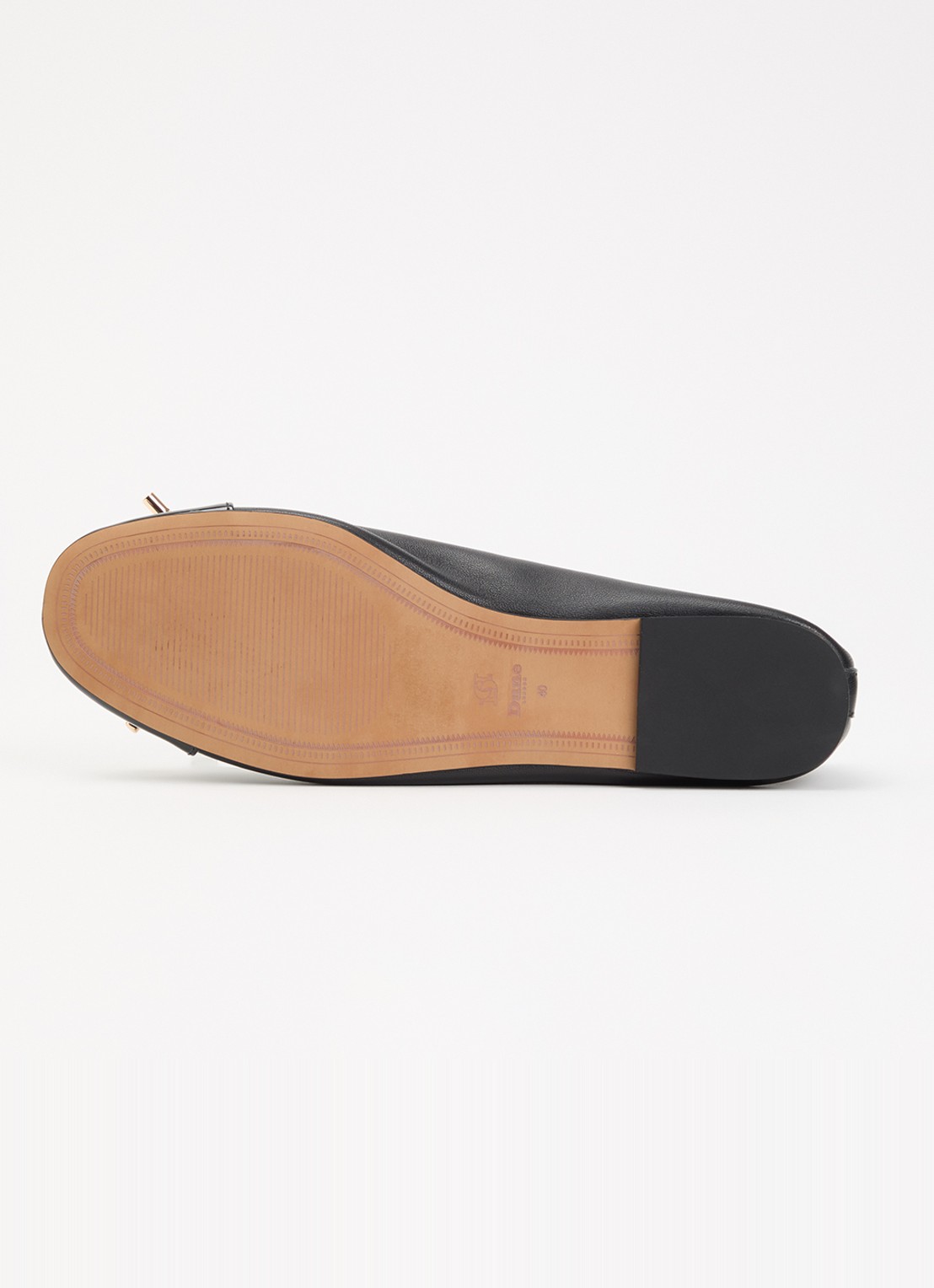 Dune London Haliah ballerina van leer met strikdetail - detail 5 zwart