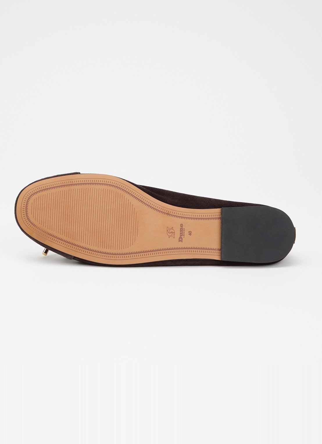 Dune London Haliah ballerina van leer met strikdetail - detail 5 donkerbruin