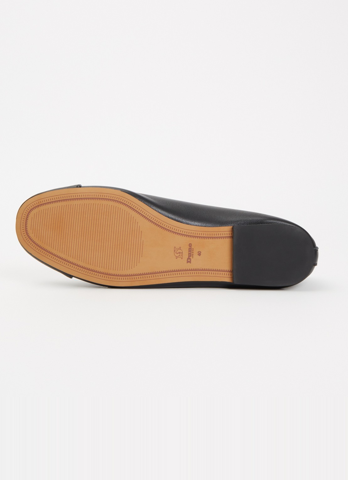 Dune London Haliah ballerina van leer met strikdetail - detail 3 diepzwart