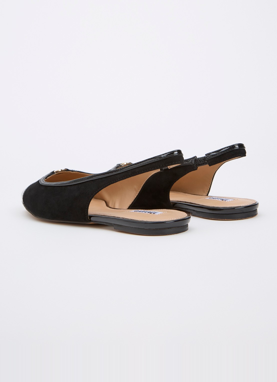 Dune London Hanna slingback van suède - achterkant 4 zwart