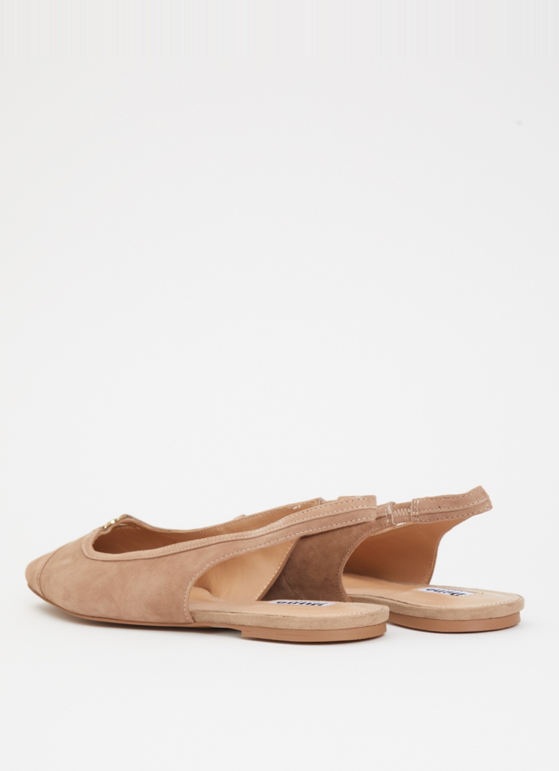 Dune London Hanna slingback van suède - achterkant donkerbeige