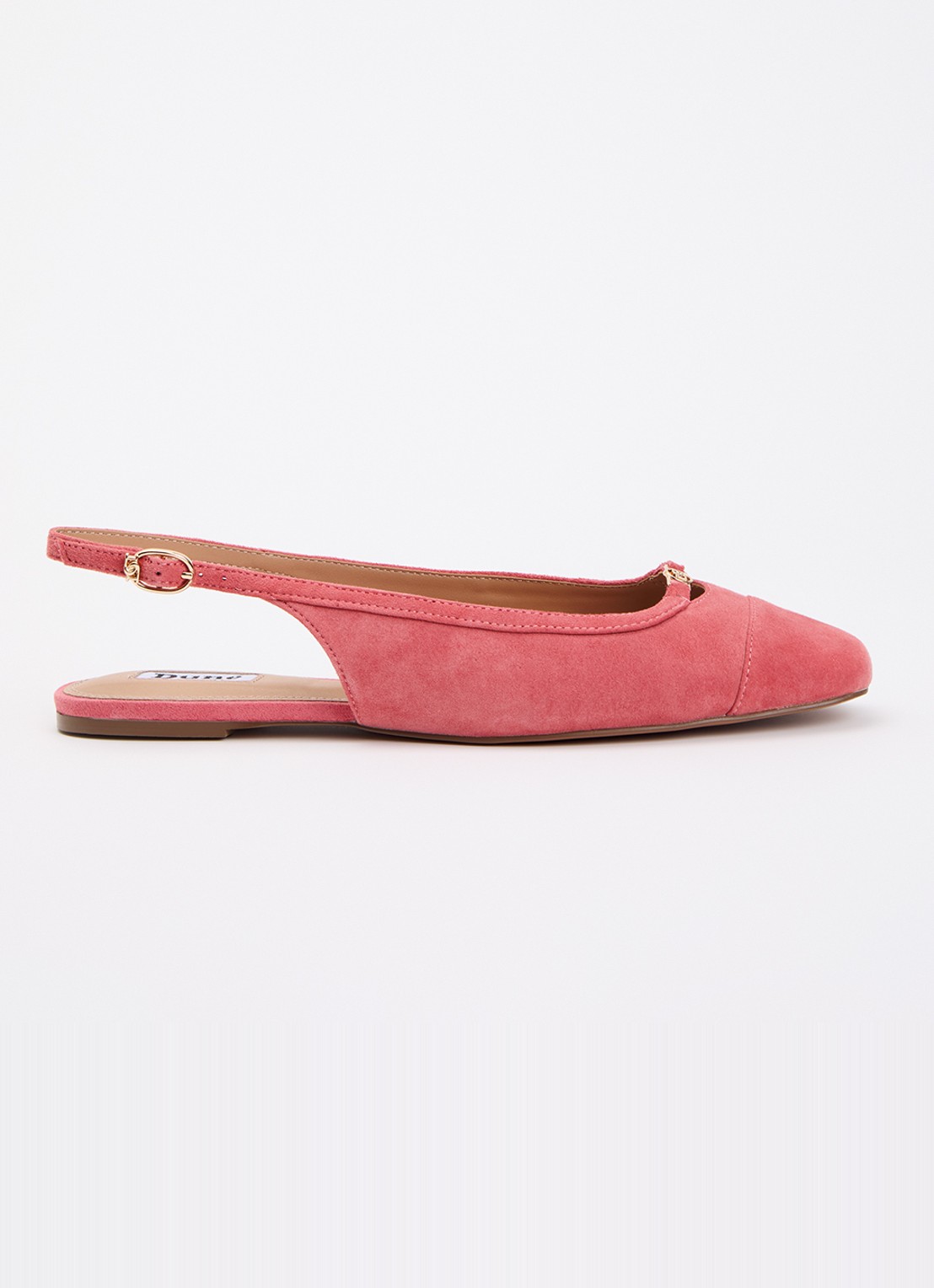 Dune London Hanna slingback van suède - voorkant 2 oudroze
