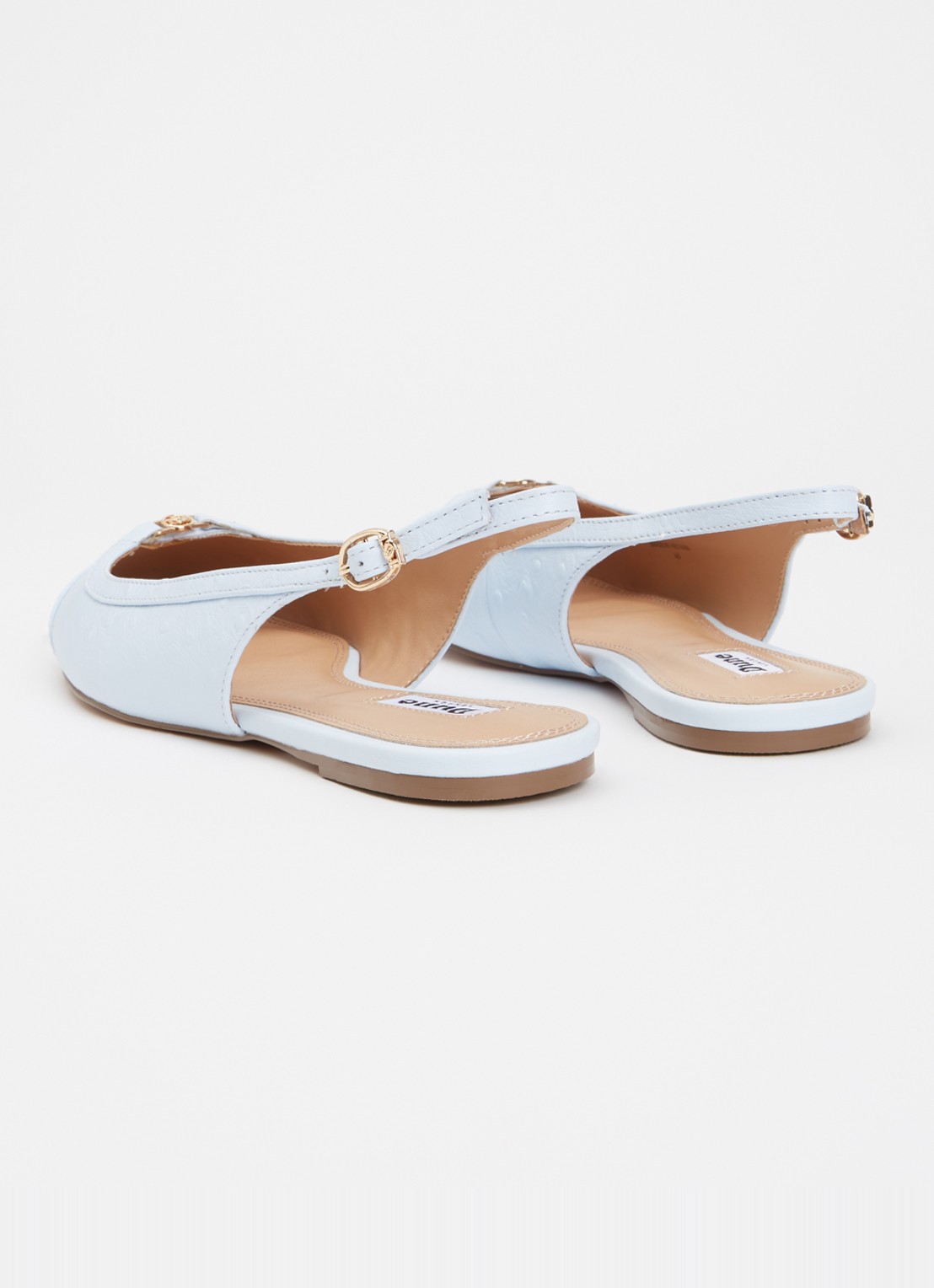 Dune London Hanna slingback van suède - achterkant 2 lichtblauw