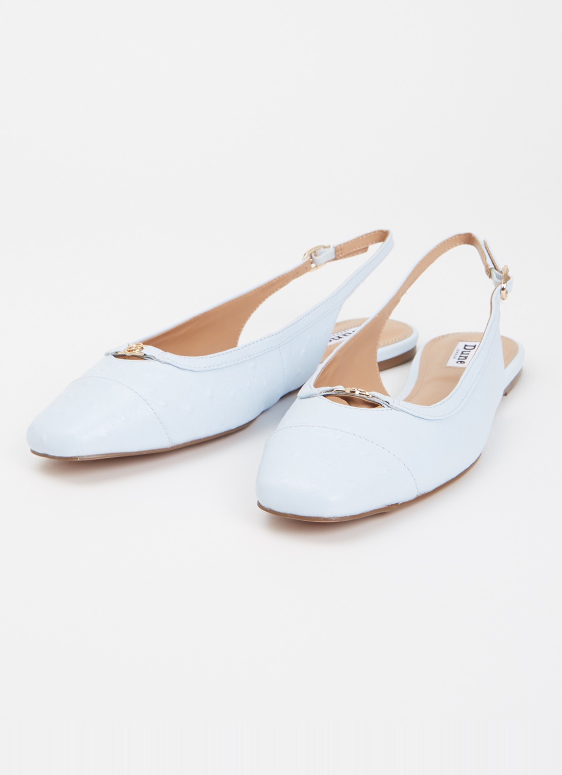 Dune London Hanna slingback van suède - detail 3 lichtblauw