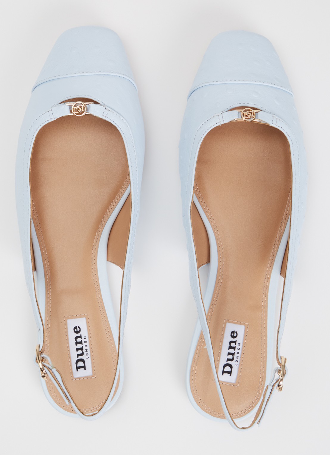 Dune London Hanna slingback van suède - detail 4 lichtblauw