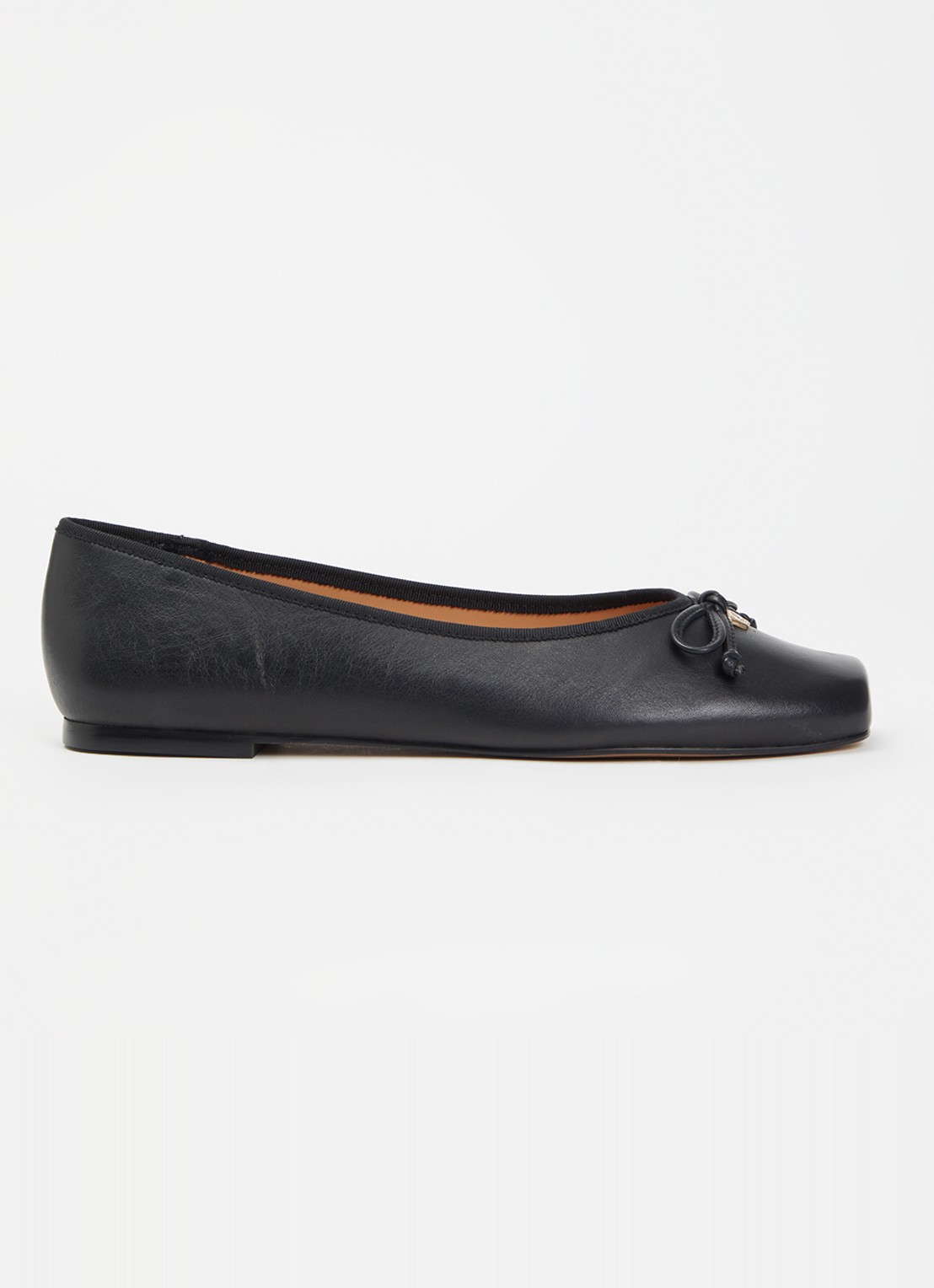 Dune London Harllowe ballerina van leer - voorkant 4 zwart