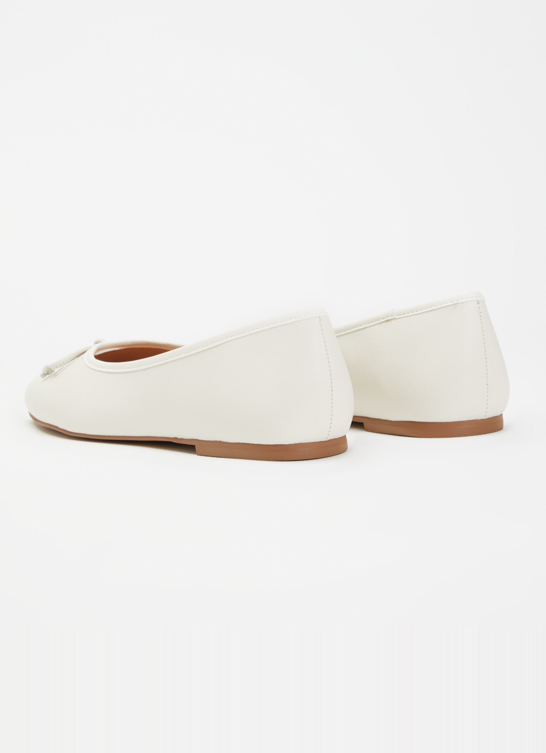 Dune London Harllowe ballerina van leer - achterkant 5 wit