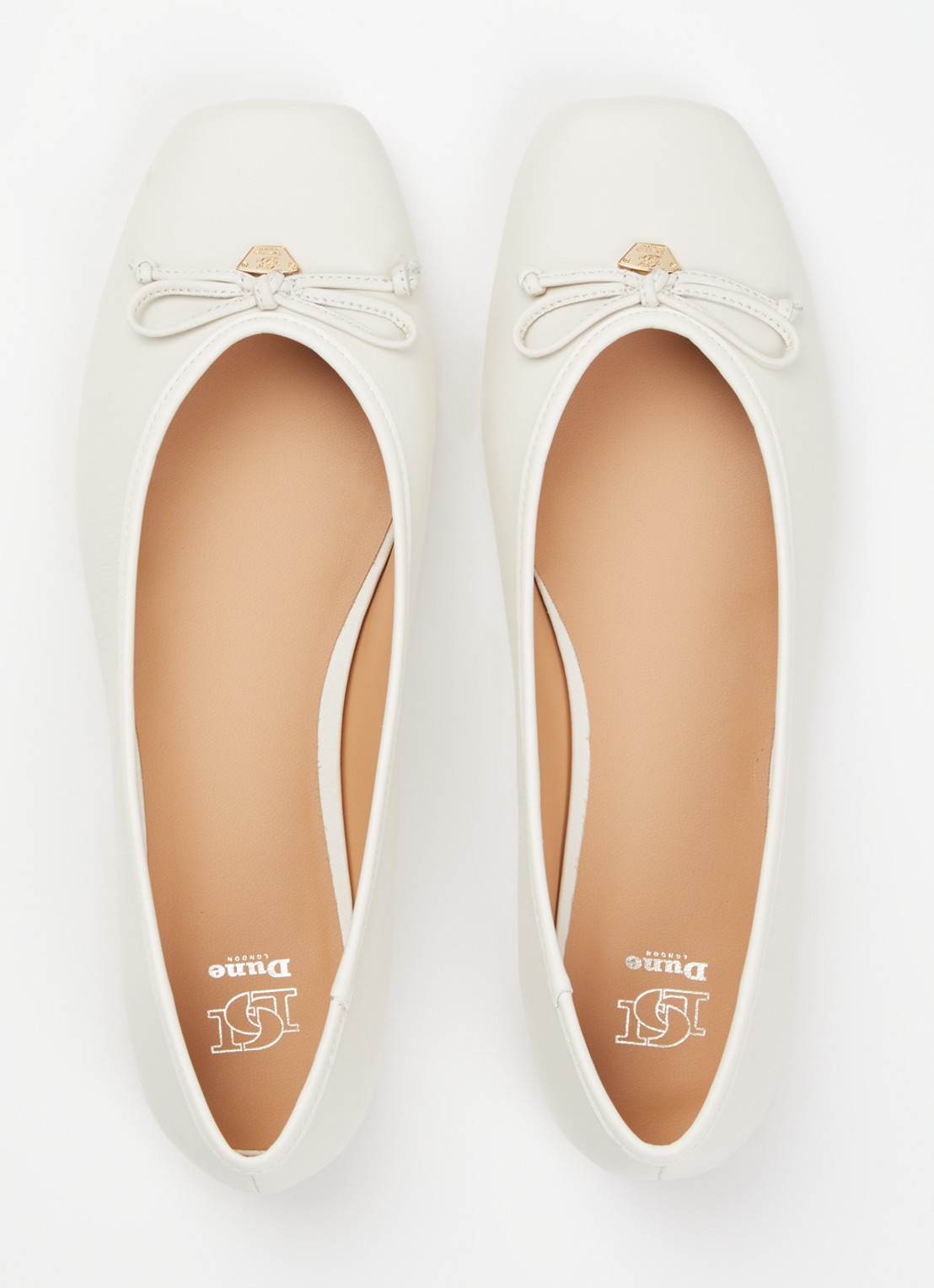 Dune London Harllowe ballerina van leer - detail 3 wit