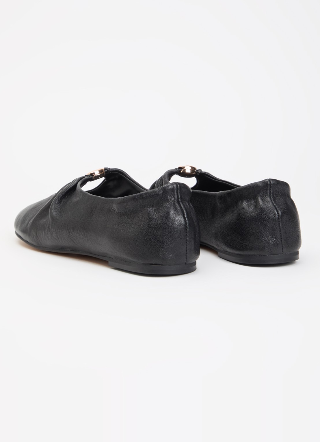 Dune London Havella ballerina van leer - achterkant 5 zwart