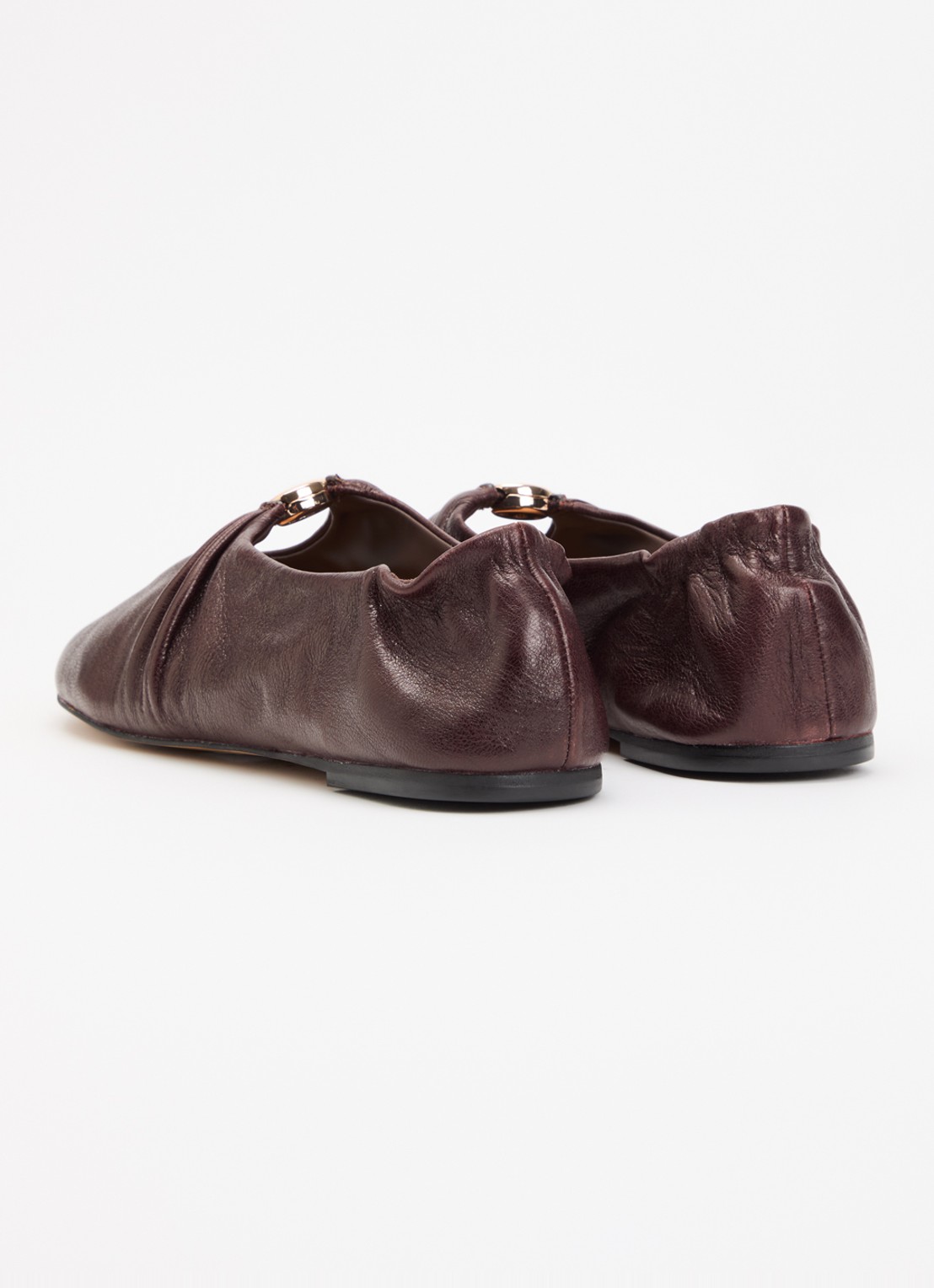 Dune London Havella ballerina van leer - achterkant 2 bordeauxrood