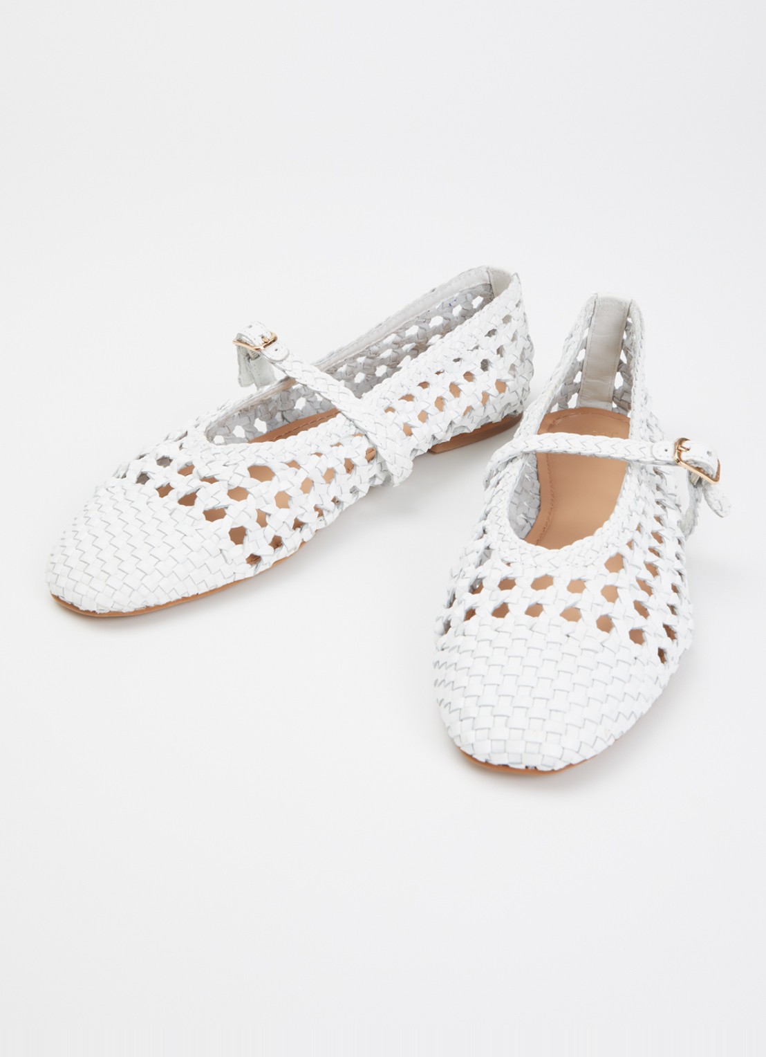 Dune London Hazella ballerina van leer - detail 3 wit