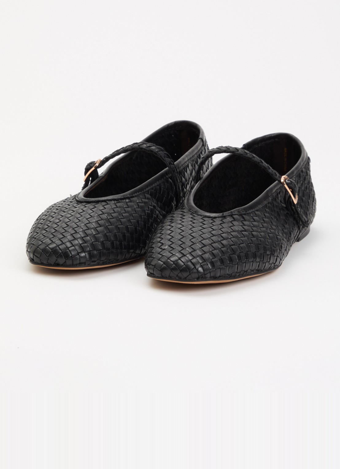 Dune London Headliner Mary Jane ballerina van leer - detail 3 zwart