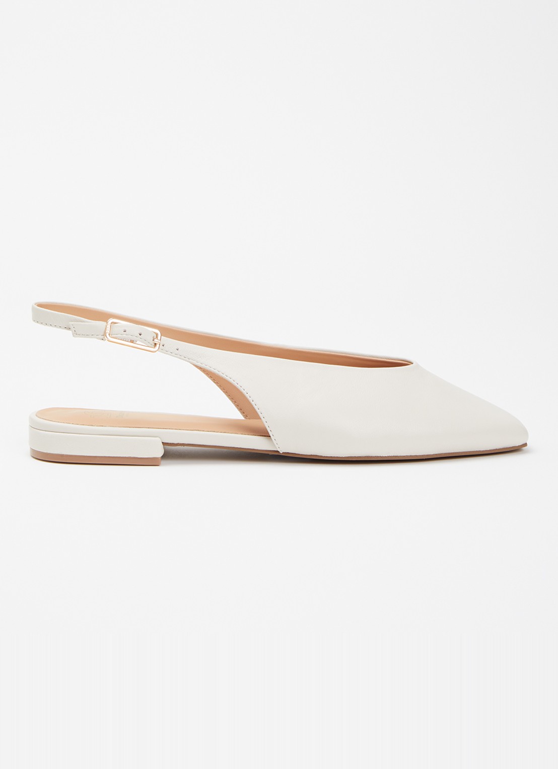 Dune London Heartbeat slingback van leer - voorkant 5 wit