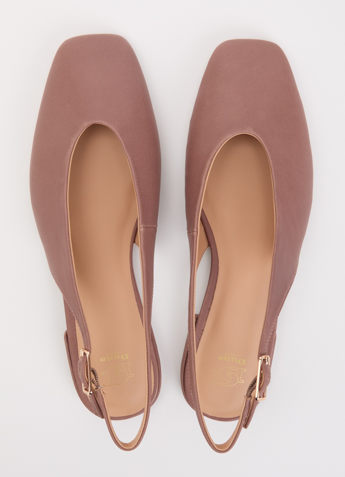 Dune London Heartbeat slingback van leer - detail 3 oudroze
