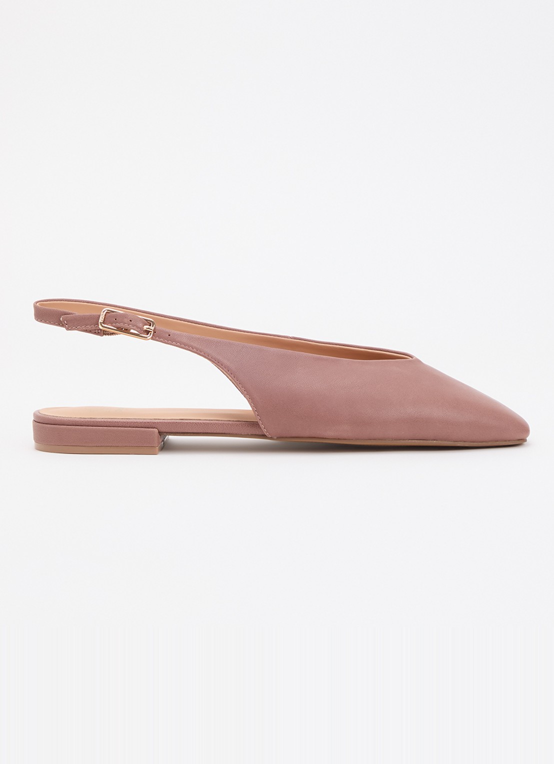 Dune London Heartbeat slingback van leer - voorkant oudroze